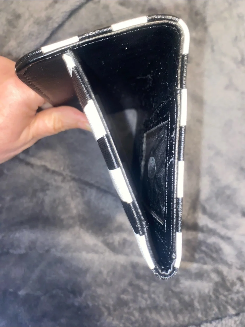 Kut from the Kloth Black and White Striped Wallet
